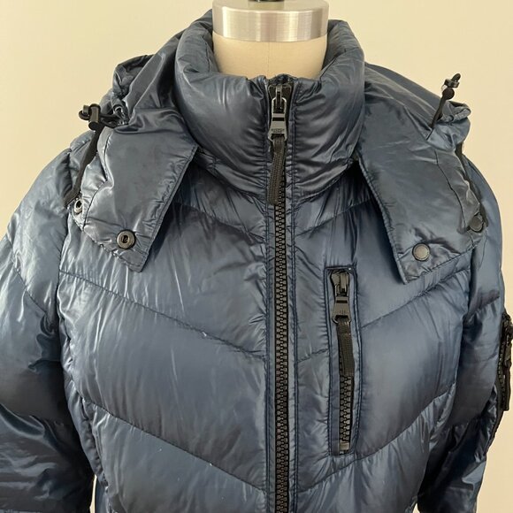 Andrew Marc Packable Lightweight Premium Down Puffer Jacket Removable Hoodie S - Picture 4 of 9